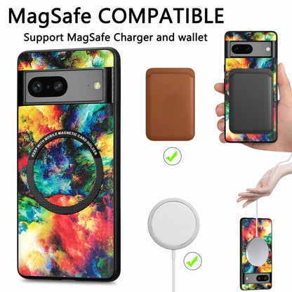 For Google Pixel 7 Colored Drawing Leather Back Cover Magsafe Phone Case(Rhombus Mandala) - Google Cases by buy2fix | Online Shopping UK | buy2fix