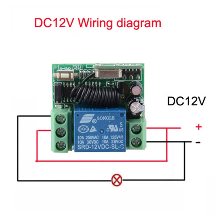 12V 10A RF Wireless Remote Control Switch 1CH Relay Receiver - Consumer Electronics by buy2fix | Online Shopping UK | buy2fix