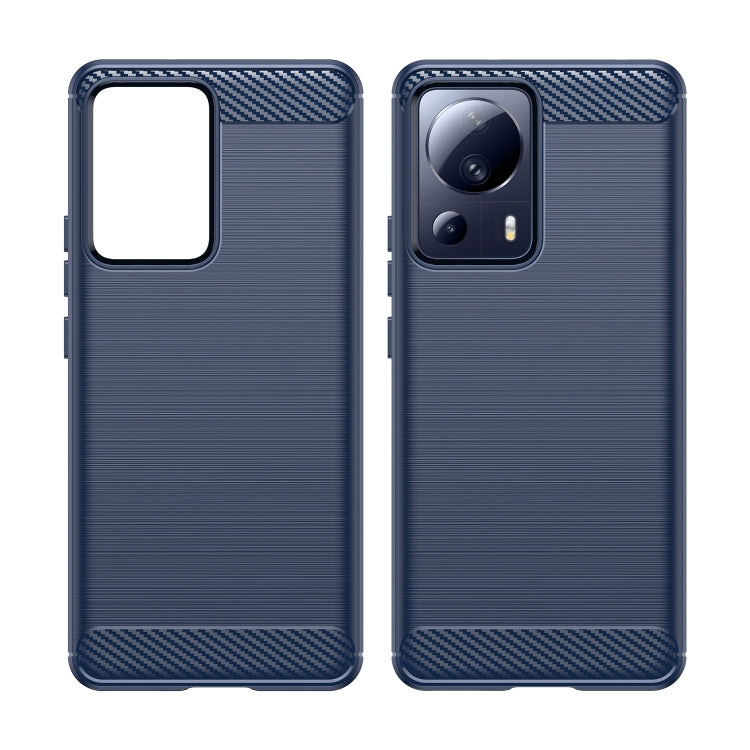 For Xiaomi 13 Lite Brushed Texture Carbon Fiber TPU Phone Case(Blue) - 13 Lite Cases by buy2fix | Online Shopping UK | buy2fix