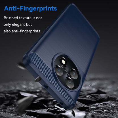 For OnePlus 11 5G Brushed Texture Carbon Fiber TPU Phone Case(Blue) - OnePlus Cases by buy2fix | Online Shopping UK | buy2fix