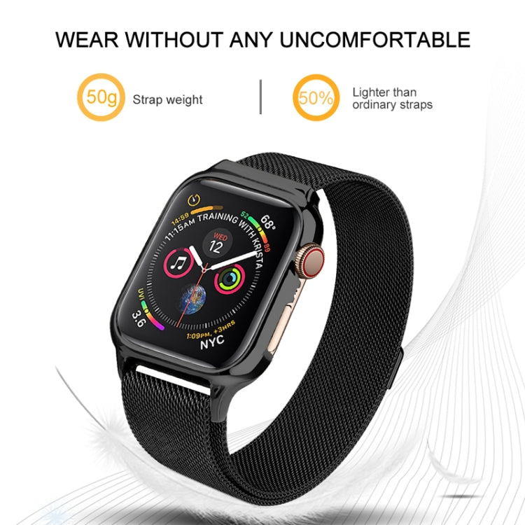 Milanese Loop Magnetic Stainless Steel Watch Band With Frame for Apple Watch Series 4 / 5 40mm(Black) - Smart Wear by buy2fix | Online Shopping UK | buy2fix