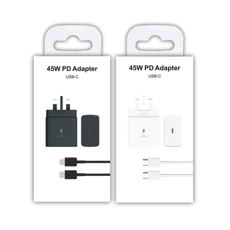 M135 45W USB-C / Type-C Port Fast Charger with 5A Type-C to Type-C Cable, UK Plug(White) -  by buy2fix | Online Shopping UK | buy2fix