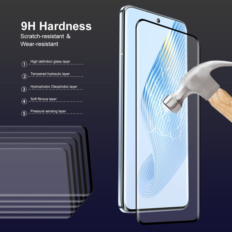 For Honor Magic5 5pcs ENKAY 0.26mm 3D Hot Bending Tempered Glass Full Film with Lens Film - Honor Tempered Glass by ENKAY | Online Shopping UK | buy2fix