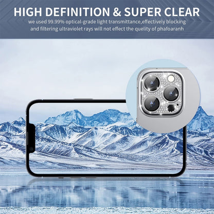 For iPhone 14 Pro / 14 Pro Max ENKAY Hat-Prince Blink Diamond Camera Lens Aluminium Alloy Tempered Glass Film(Black) - iPhone 14 Pro Tempered Glass by ENKAY | Online Shopping UK | buy2fix