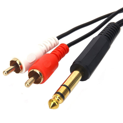 JUNSUNMAY 6.35mm Male TRS Stereo Plug to 2 RCA Phono Male Audio Cable Connector, Length:0.2m - RCA Cable by JUNSUNMAY | Online Shopping UK | buy2fix