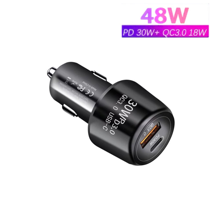 P29 48W PD30W + QC3.0 18W USB Dual Port Car Charger(Black) - Car Charger by buy2fix | Online Shopping UK | buy2fix