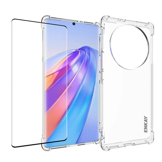 For Honor X40 5G / X9a 5G / Magic5 Lite 5G ENKAY Hat-Prince Transparent TPU Shockproof Phone Case with Glass Film - Honor Cases by ENKAY | Online Shopping UK | buy2fix