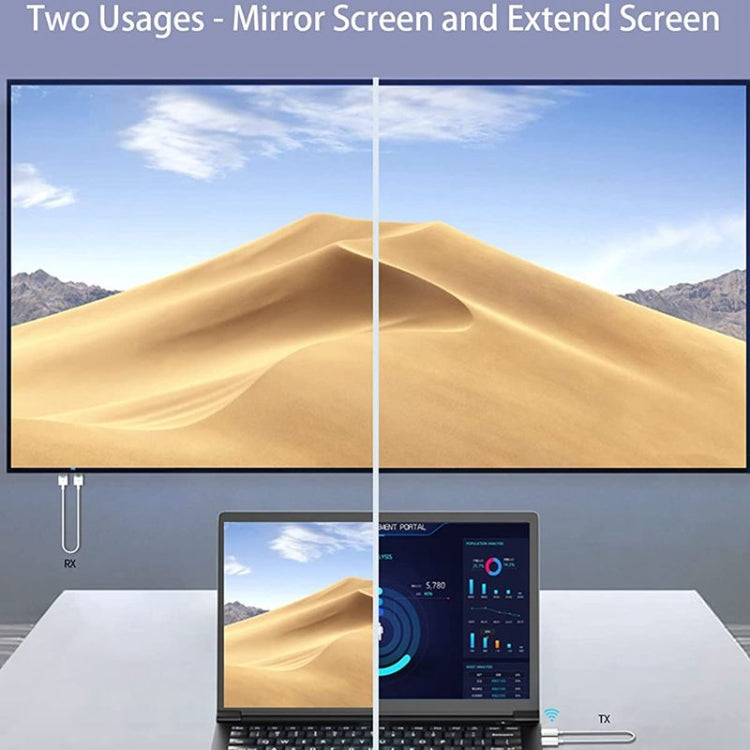 Wireless HDMI Transmitter and Receiver Kit, HDMI Wireless Extender Adapter, 1080P 60fps Video Audio Projecting for PC, Laptop, Camera to HDTV/Projector - Adapter by buy2fix | Online Shopping UK | buy2fix
