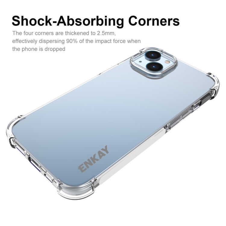 For iPhone 14 Plus ENKAY Transparent TPU Shockproof Phone Case with Glass Film - iPhone 14 Plus Cases by ENKAY | Online Shopping UK | buy2fix