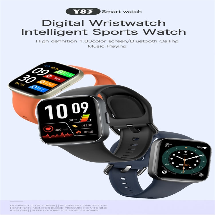 Y83 1.83 inch Color Screen Smart Watch,Support Heart Rate / Blood Pressure / Blood Oxygen / Blood Glucose Monitoring(Black) - Smart Watches by buy2fix | Online Shopping UK | buy2fix