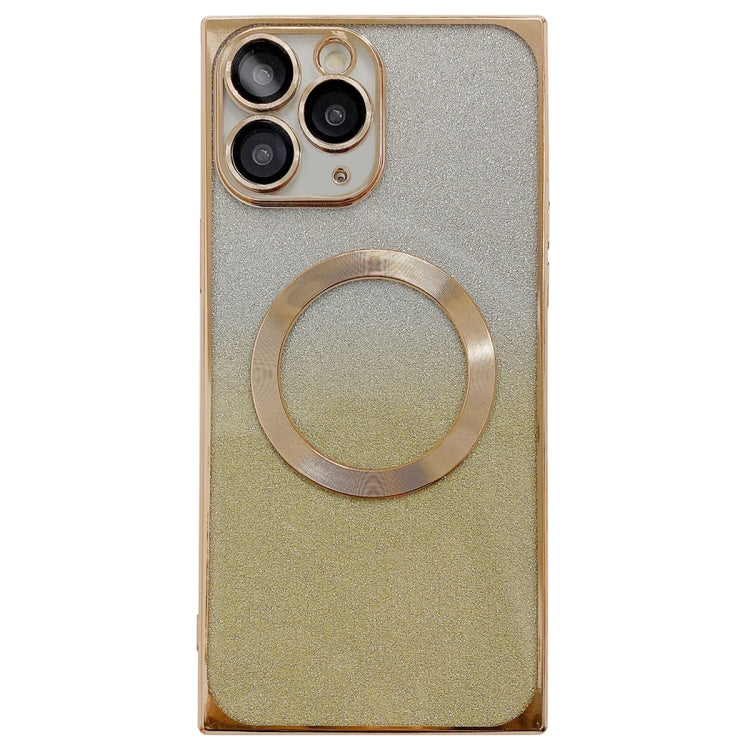 For iPhone 11 Pro Max Square Gradient Magsafe Electroplating TPU Phone Case(Gold) - iPhone 11 Pro Max Cases by buy2fix | Online Shopping UK | buy2fix