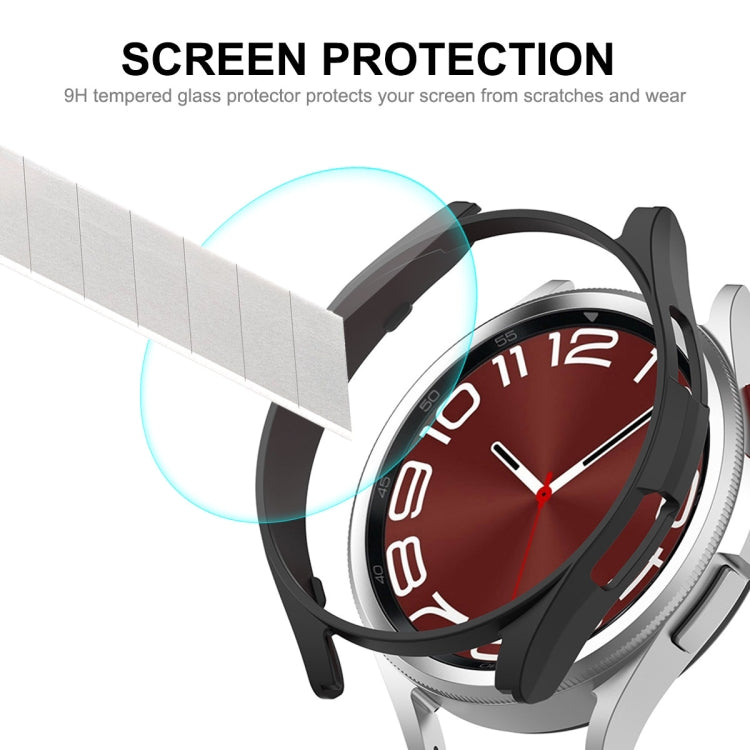 For Samsung Galaxy Watch6 Classic 47mm ENKAY Hat-Prince Electroplated Hard PC Case + 0.2mm 9H Glass Screen Protector(Starlight Color) - Watch Cases by ENKAY | Online Shopping UK | buy2fix