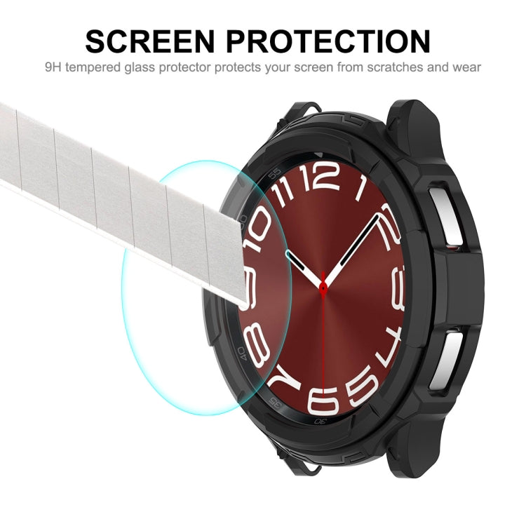 For Samsung Galaxy Watch6 Classic 47mm ENKAY Hat-Prince 2 in 1 TPU Armor Watch Case + 0.2mm 9H Tempered Glass Screen Protector(White) - Watch Cases by ENKAY | Online Shopping UK | buy2fix