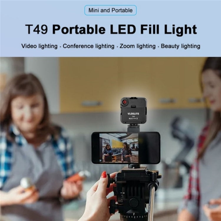 VLOGLITE T49 Portable LED Video Light 5600K Photography Photo Lighting Panel Mini Fill Lamp -  by VLOGLITE | Online Shopping UK | buy2fix