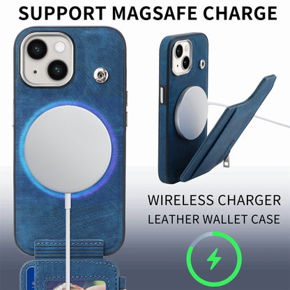 For iPhone 15 Pro Max Magsafe Zipper RFID Wallet All-inclusive Shockrpoof Phone Case(Blue) - iPhone 15 Pro Max Cases by buy2fix | Online Shopping UK | buy2fix