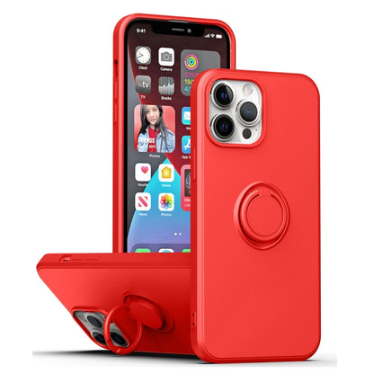 For iPhone 15 Pro Max Ring Kickstand Silicone Phone Case(Red) - iPhone 15 Pro Max Cases by buy2fix | Online Shopping UK | buy2fix