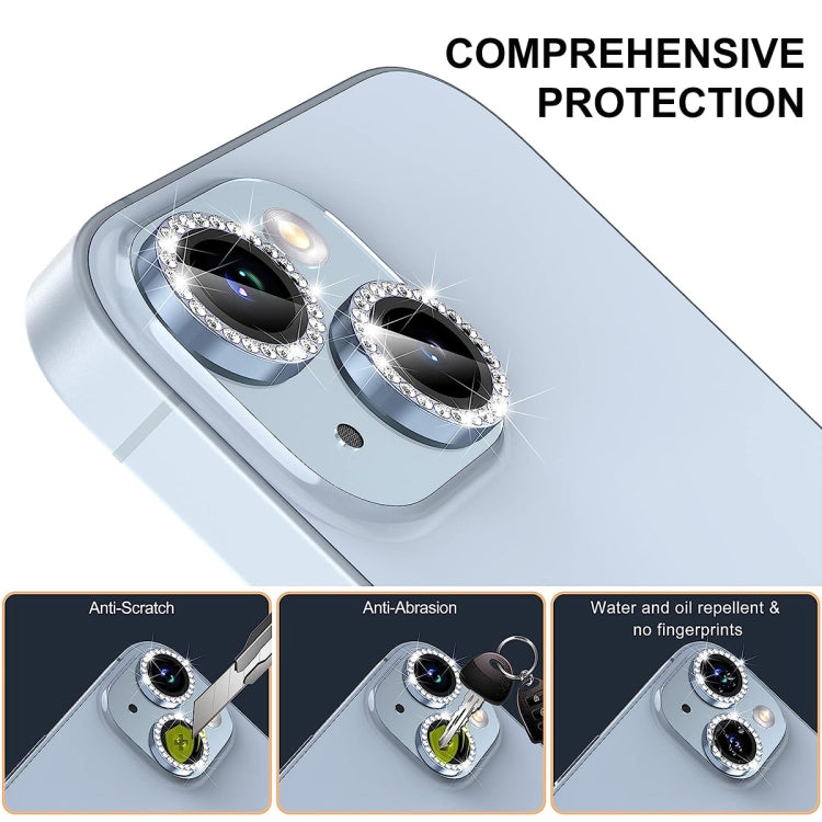 For iPhone 14 Pro / 14 Pro Max ENKAY AR Anti-reflection Individual Diamond Ring Camera Lens Glass Full Film(Sea Blue) - iPhone 14 Pro Tempered Glass by ENKAY | Online Shopping UK | buy2fix