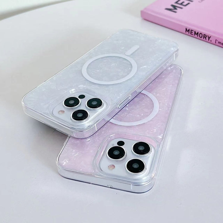 For iPhone 14 Pro Shell Texture MagSafe TPU Phone Case(White) - iPhone 14 Pro Cases by buy2fix | Online Shopping UK | buy2fix