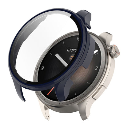 For Amazfit Balance A2286 ENKAY Hat-Prince Full Coverage Tempered Glass Film Integrated PC Watch Case(Dark Blue) - Watch Cases by ENKAY | Online Shopping UK | buy2fix