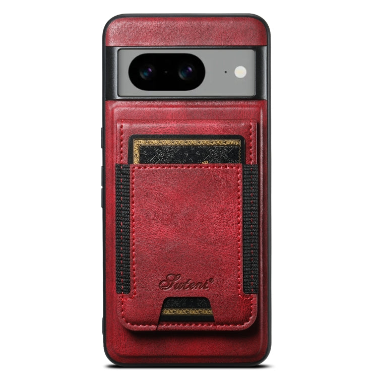 For Google Pixel 8 Suteni H17 Oil Eax Leather Detachable Wallet Phone Case(Red) - Google Cases by Suteni | Online Shopping UK | buy2fix