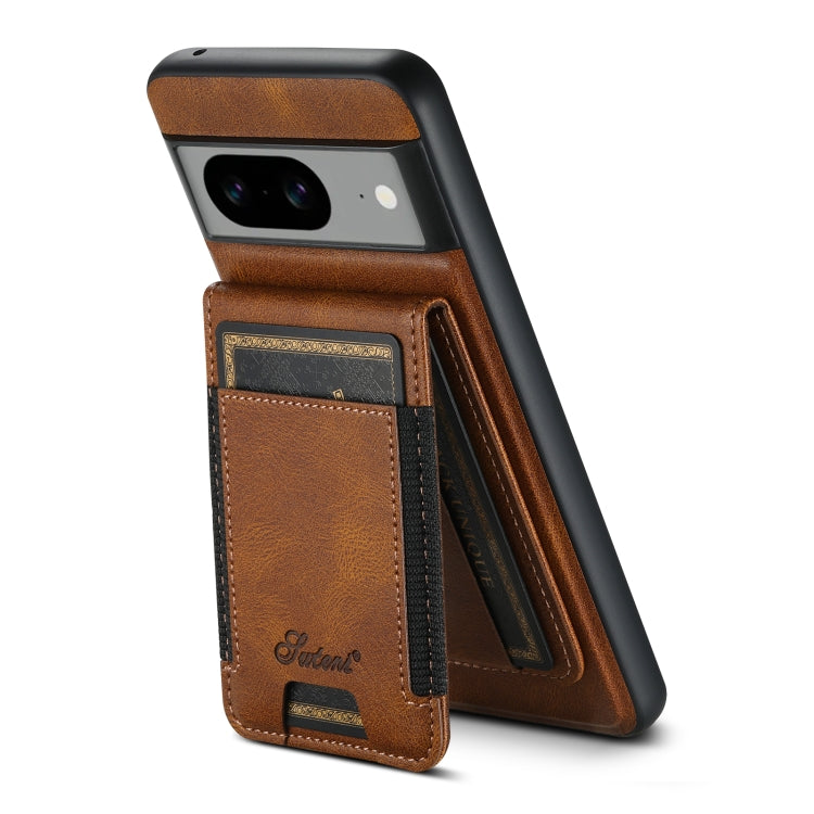 For Google Pixel 6a Suteni H17 Oil Eax Leather Detachable Wallet Phone Case(Brown) - Google Cases by Suteni | Online Shopping UK | buy2fix