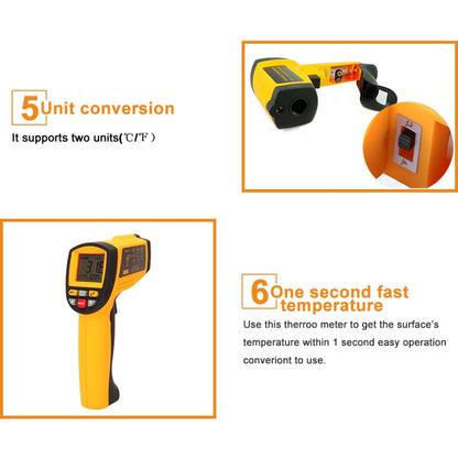 GM1150A 50:1 Infrared Thermometer -18~1150 Degrees Celsius LCD Digital Temperature Meter Industrial Pyrometer 0.1~1EM Adjustable - Consumer Electronics by buy2fix | Online Shopping UK | buy2fix