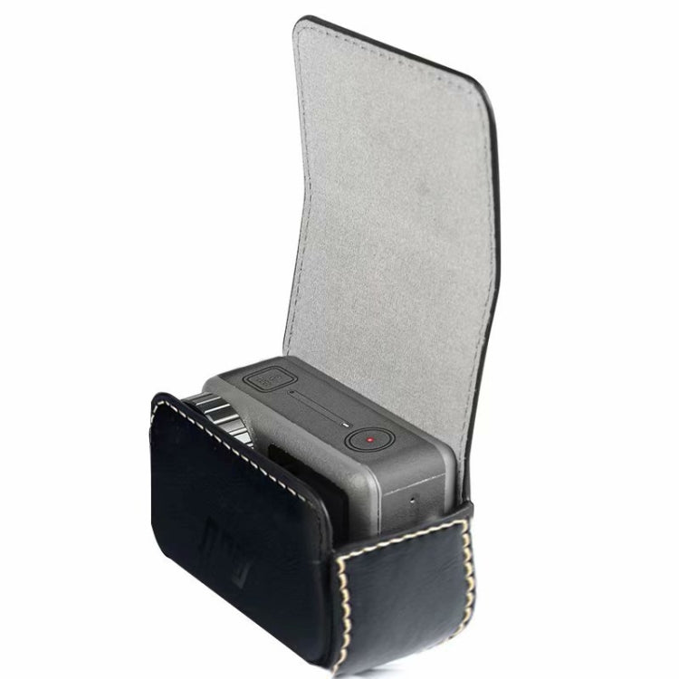 Waterproof Mini Leather Case Storage Carrying Box for DJI OSMO Action / GoPro / SJCAM / Xiaomi Mi Jia(Coffee) - DJI & GoPro Accessories by buy2fix | Online Shopping UK | buy2fix