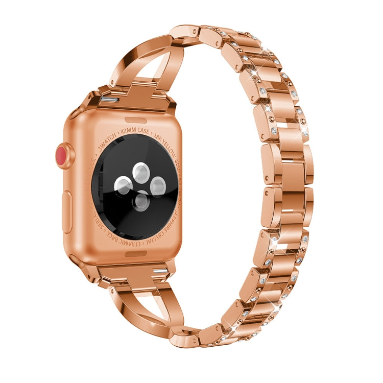 For Fitbit Versa / Fitbit Versa 2 / Fitbit Versa Lite Edition Universal X-shaped Metal Strap(Rose Gold) - Watch Bands by buy2fix | Online Shopping UK | buy2fix