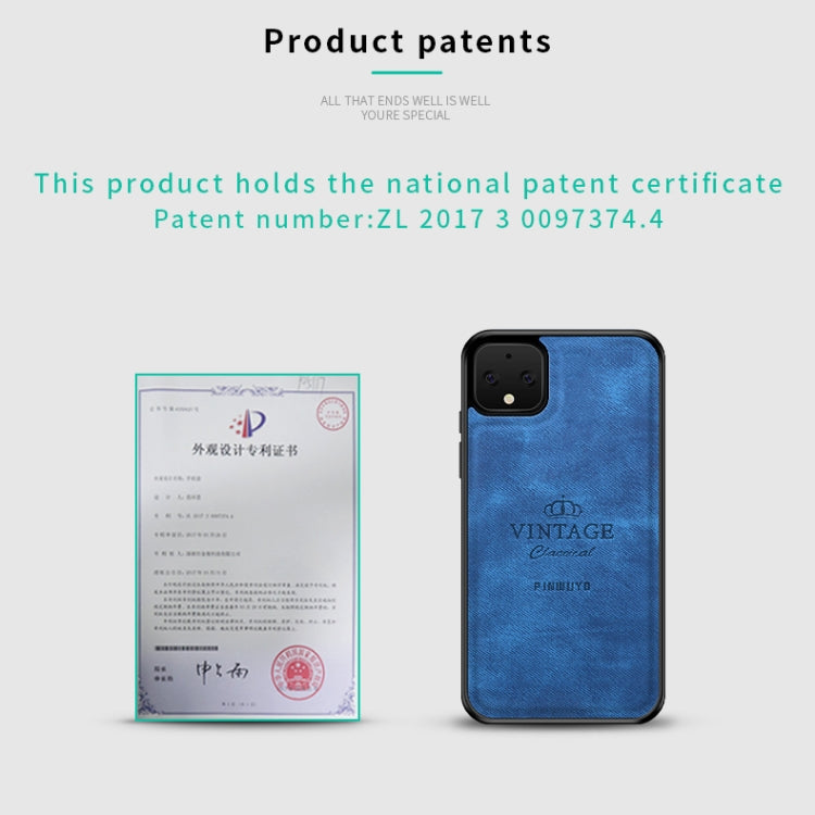 For Google Pixel 4 XL PINWUYO Zun Series PC + TPU + Skin Patch Waterproof Anti-fall All-inclusive Protective Shell(Blue) - Google Cases by PINWUYO | Online Shopping UK | buy2fix