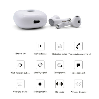 Oneder W16 TWS Bluetooth 5.0 Wireless Bluetooth Earphone with Charging Box, Support HD Call & LED Display Battery(Black) - TWS Earphone by OneDer | Online Shopping UK | buy2fix