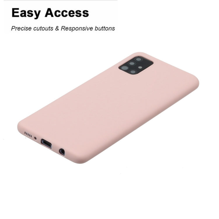 For Galaxy A51 Frosted Candy-Colored Ultra-thin TPU Phone Case(Pink) - Samsung Accessories by buy2fix | Online Shopping UK | buy2fix