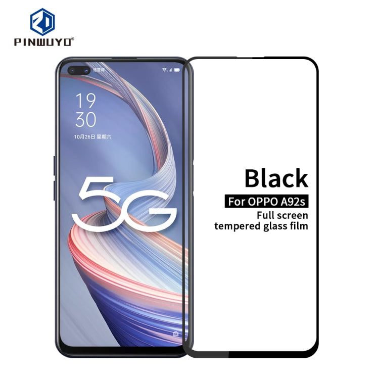 For OPPO A92s PINWUYO 9H 2.5D Full Screen Tempered Glass Film(Black) - OPPO Tempered Glass by PINWUYO | Online Shopping UK | buy2fix