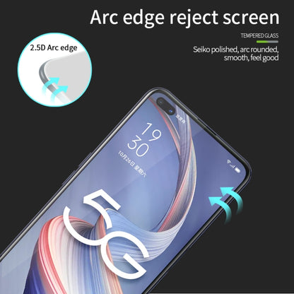 For OPPO A92s PINWUYO 9H 2.5D Full Screen Tempered Glass Film(Black) - OPPO Tempered Glass by PINWUYO | Online Shopping UK | buy2fix