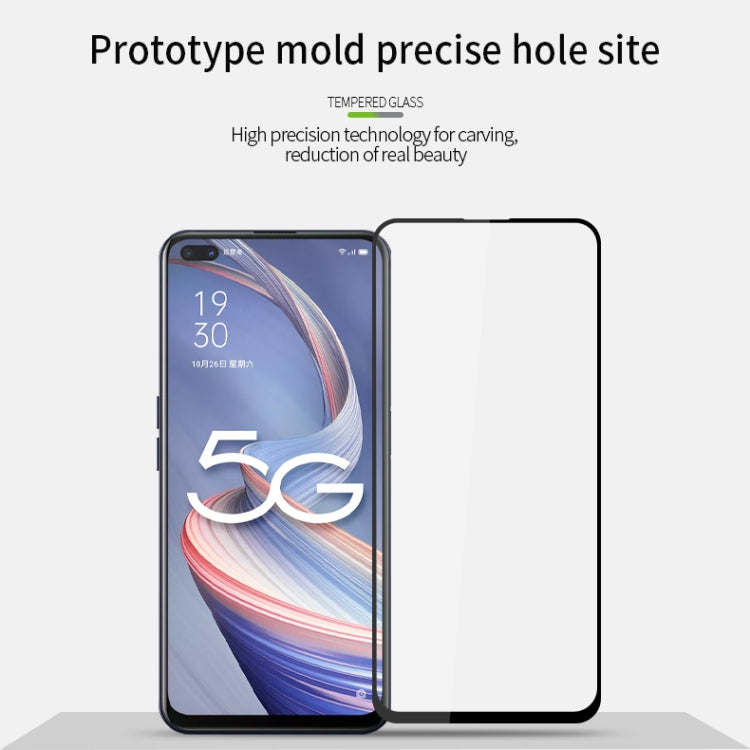 For OPPO A92s PINWUYO 9H 2.5D Full Screen Tempered Glass Film(Black) - OPPO Tempered Glass by PINWUYO | Online Shopping UK | buy2fix