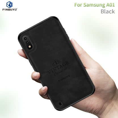 For Galaxy A01 PINWUYO Zun Series PC + TPU + Skin Waterproof And Anti-fall All-inclusive Protective Shell(Black) - Galaxy Phone Cases by PINWUYO | Online Shopping UK | buy2fix