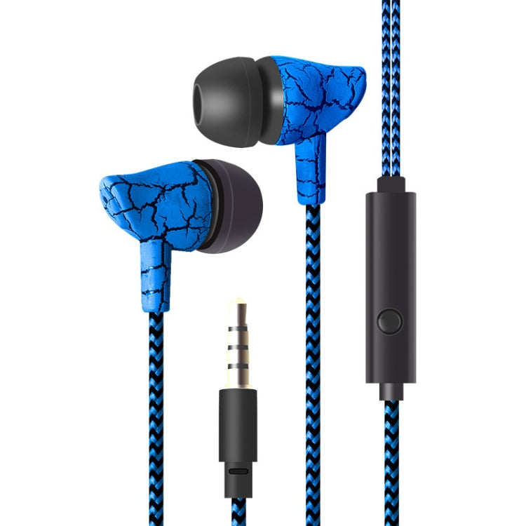 3.5mm Jack Crack Earphone Wired Headset Super Bass Sound Headphone Earbud with Mic for Mobile Phone Samsung Xiaomi MP3 4(Blue) - In Ear Wired Earphone by buy2fix | Online Shopping UK | buy2fix