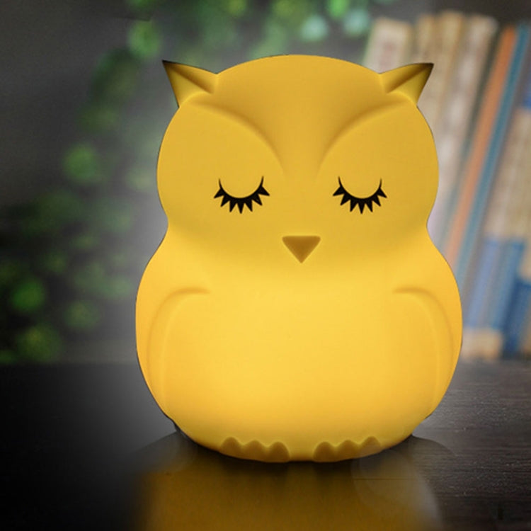 Cute owl cartoon colorful LED Lamp creative silicone night light childrens toy lamp bedroom decoration USB charging light - Night Lights by buy2fix | Online Shopping UK | buy2fix