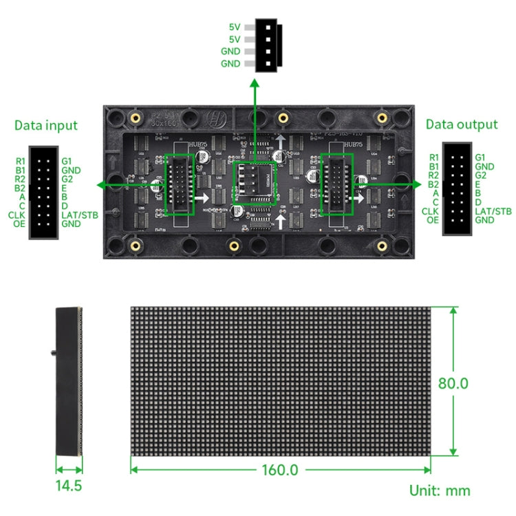 Waveshare RGB Full-color LED Matrix Panel, 2.5mm Pitch, 64x32 Pixels, Adjustable Brightness, 23707 - Consumer Electronics by Waveshare | Online Shopping UK | buy2fix