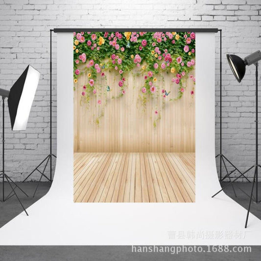 1.5m x 2.1m Simulation Wood Plank Flower Wall Photo Props Photography Background Cloth - Camera Accessories by buy2fix | Online Shopping UK | buy2fix