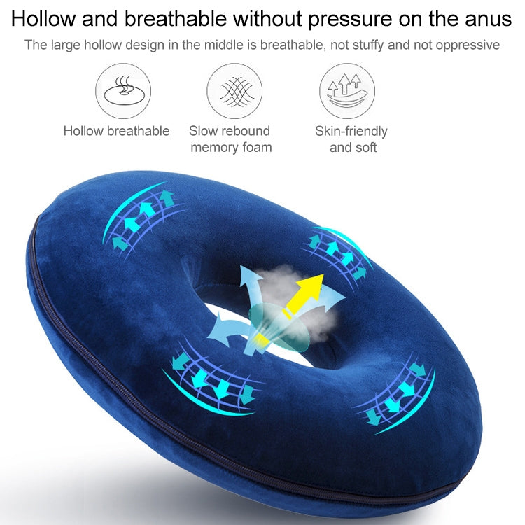 Anti-Decubitus Cushion Memory Foam Circle Chair Cushion(Blue) - Cushions & Pillows by buy2fix | Online Shopping UK | buy2fix