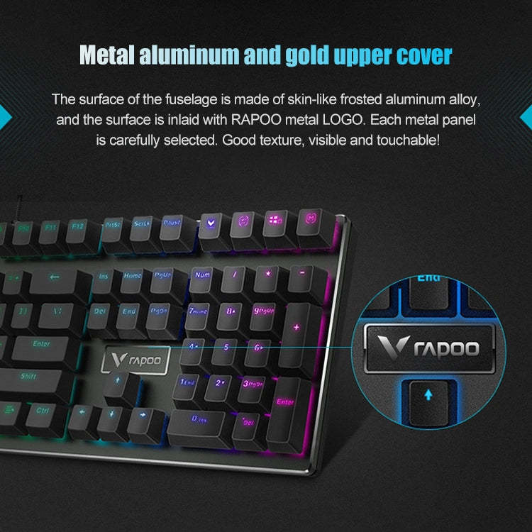 Rapoo V700RGB 104 Keys USB Wired Game Computer without Punching Mechanical Keyboard(Tea Shaft) - Wired Keyboard by Rapoo | Online Shopping UK | buy2fix