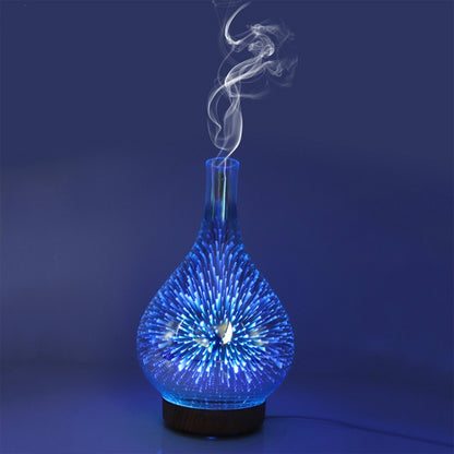 STB-XB10 3D Fireworks 7 Colors LED Night Light Air Humidifier Aroma Essential Oil Diffuser Mist Maker, Plug Type:AU Plug(Light Wood Grain) - Home & Garden by buy2fix | Online Shopping UK | buy2fix