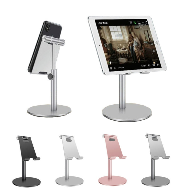 Adjustable Aluminum Alloy Cell Phone Tablet Holder Desk Stand Mount(Black) - Desktop Holder by buy2fix | Online Shopping UK | buy2fix