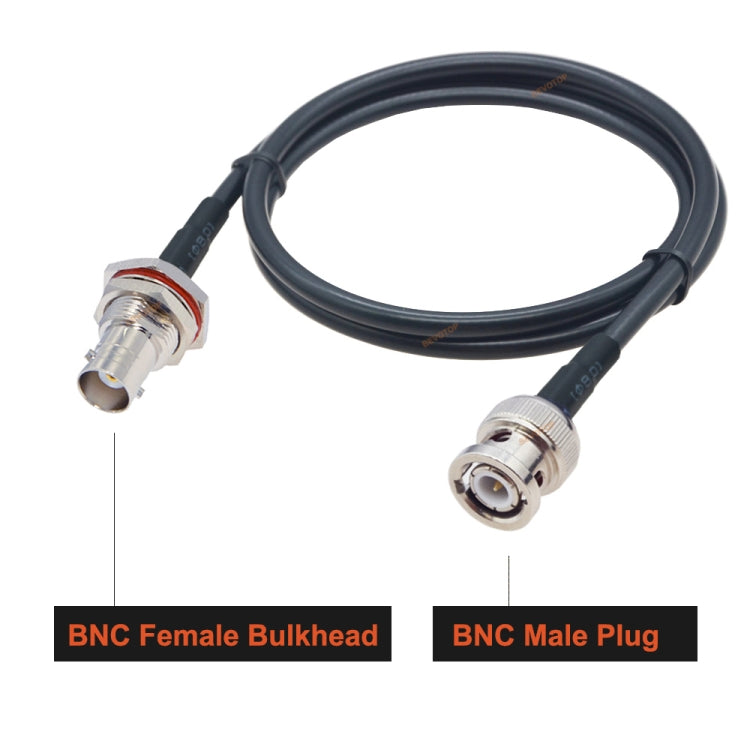 BNC Female With Waterproof Circle To BNC Male RG58 Coaxial Adapter Cable, Cable Length:1m - Connectors by buy2fix | Online Shopping UK | buy2fix