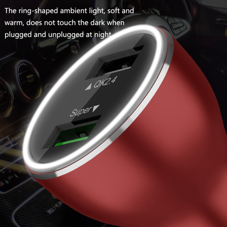 QIAKEY QK506L Dual Ports Fast Charge Car Charger(Black) - Car Charger by QIAKEY | Online Shopping UK | buy2fix