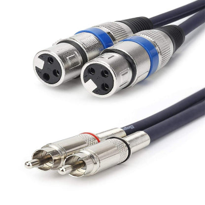 2RCA Male 2XLR Caron Female Speaker Audio Balance Cable, Length:1m - Microphone Audio Cable & Connector by buy2fix | Online Shopping UK | buy2fix