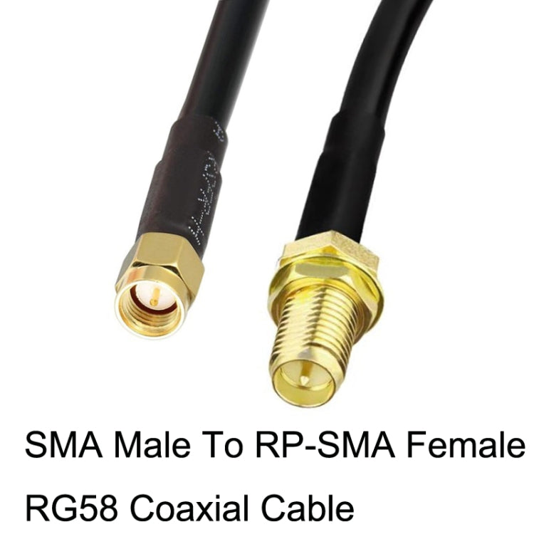 SMA Male To RP-SMA Female RG58 Coaxial Adapter Cable, Cable Length:5m - Connectors by buy2fix | Online Shopping UK | buy2fix