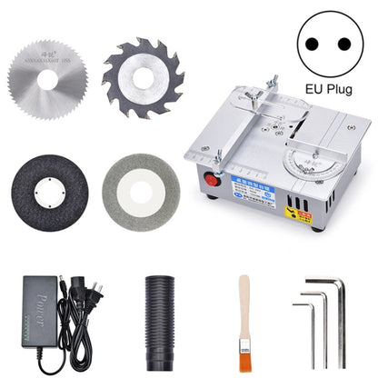 S3  96W Liftable Table Mini Table Saw Aluminum Cutting Machine,Spec: Silver High Match(EU Plug) - Electric Saws & Accessories by buy2fix | Online Shopping UK | buy2fix