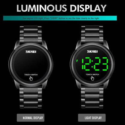 SKMEI 1684 Versatile Sports Steel Belt Men Electronic Watch, Colour:Gold - Alloy Watches by buy2fix | Online Shopping UK | buy2fix