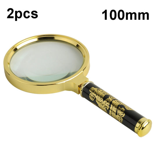 2pcs Elderly Reading Books Handheld Magnifier, Diameter:100mm(Non-removable Handle) - Consumer Electronics by buy2fix | Online Shopping UK | buy2fix